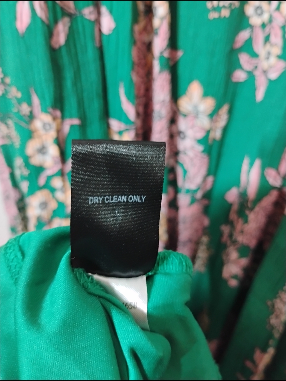 torrid Green Floral Maxi Dress with Pink Pattern & Lace Collar - Picture 6 of 8